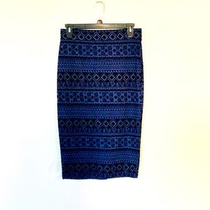 Flocked Pencil Skirt